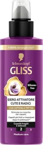 Gliss Schwarzkopf Full Hair Wonder Siero Attivatore Cute e Radici 100 ml, Siero capelli con Caffeina e Peptidi, per la crescita dei capelli fragili e delicati con formula vegana