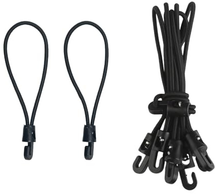 Hurifeng Spanngummi mit Haken 20 Stück – 4mm Nylon Gummiseil mit Kunststoffhaken für Camping, Planen, Zelte und mehr (15cm)