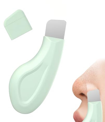Blackhead Remover Tool Nose Scraper: Silicone Pore Cleaner for Face – Manual Blackhead Extractor for Women Men – Skin Scraper for T-Zone, Nose, Chin (Green)