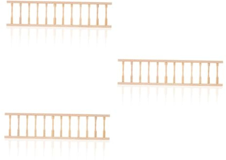 MOTHNUR 3 Pièces Handraine en Bois De Maison De Poupée Support De Maison De Poupée Maison De Bricolage Miniature Balustrade House House Miniature Décor De Clôture Petit Beige Bambou