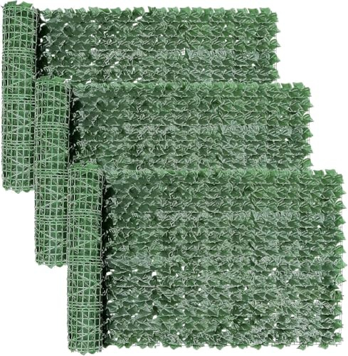 Brise-vue en lierre 300 x 100 cm avec serre-câbles pour balcon | Brise-vue en lierre, brise-vue pour jardin, plantes artificielles, feuilles artificielles, brise-vue résistant aux