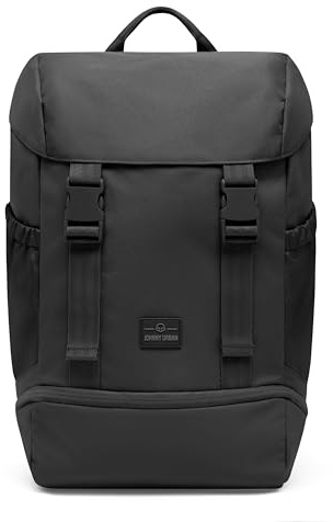 Johnny Urban Rucksack Damen & Herren Schwarz - Nico - Daypack mit 16 Zoll Laptopfach - Tagesrucksack 17 Liter für Arbeit, Schule, Uni, Travel - Wasserabweisend