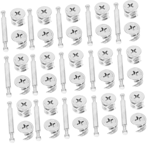 CLISPEED 20juegos Conector De Doble Varilla para Muebles Kit De Herrajes Metálicos Pasadores De Conexión Fijaciones para Muebles Uso Armarios y Estanterías