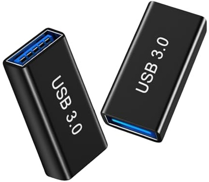 2-Pack USB Female to Female, USB 3.0 Female to Type A Female 3.0 Coupler for Connecting Two USB Male Ends Devices, Usb to Usb adapters, Extension Usb Connector