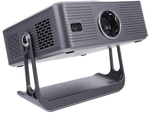 jojofuny Proiettore Portatile HD Messa Fuoco Automatica Doppio Wifi Wireless Compatibile USB Av Proiettore per Interni Esterni Supporto Girevole Incluso