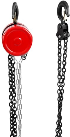 Paranco manuale a catena, verricello manuale, portata 2T, per la maggior parte dei settori industriali, compreso il trasporto, fabbriche con 3 m di lunghezza della catena rosso