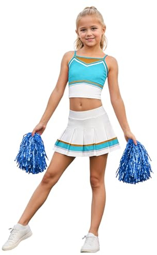 Gefomuofe Cosplay Outfits Damen süßes Sport Kleid mit Pompons Urlaubsparty Kleidung Ärmellose Bodycon Mini Kleid Cheerleading Verkleidung Fasching Tanzkleid