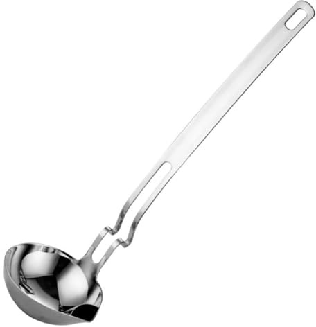 Pinafresa Edelstahl-Fetttrennlöffel - Große Kapazität Ölabscheiderlöffel mit Ausguss für Suppe, Soße, Kochen