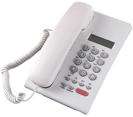 YiNLuax Téléphone fixe filaire de base pour personnes âgées - Téléphone fixe analogique avec affichage des appels - Petit bureau - Téléphone fixe filaire pour usage domestique
