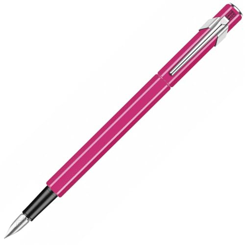 Caran d'Ache 849 Metall-Füllfederhalter Purpur fluo EF, Pink, 1 Stück (1er Pack)