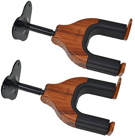 Gitarrenwandhalterung,Gitarrenhaken,Gitarrenhalter,Auto Lock Gitarrenwandhalter,für Akustik,Elektrik,Klassik,Cello,Bassgitarrenständer.(Rosewood 2-PCS)