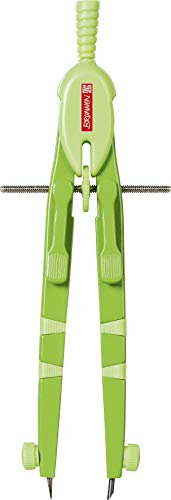 Brunnen 104954090 Schnellverstellzirkel Länge: 170 mm, im bruchsicheren Kunststoffetui mit transparentem Deckel, kiwi Colour Code „Peak 4“ (für Kreise bis Ø 38 cm)