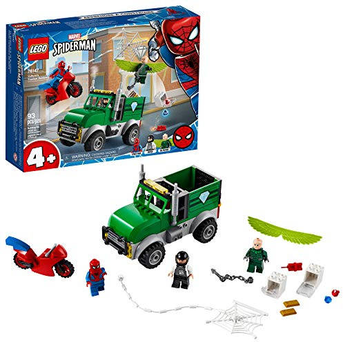 LEGO Super Heroes 76147 Marvel Spider-Man Vulture's Trucker Robbery Playset for Preschool Kids 4+ Year Old, Multi color