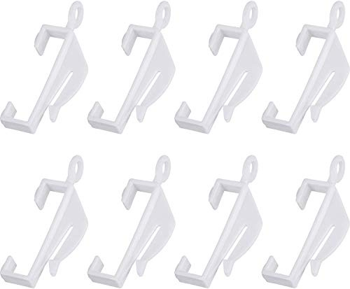 JASLY Plastic Curtain Rail Sliding Hooks for Curtain Decorative Track, 50 Pack