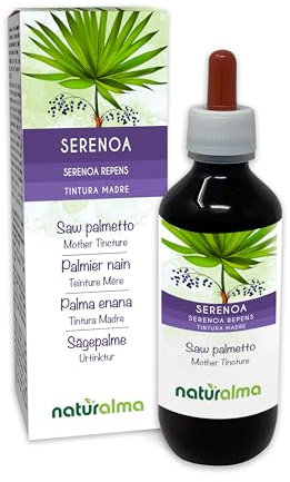 Serenoa o Palma nana (Serenoa repens o Sabal serrulata) frutti Tintura Madre analcoolica Naturalma - Estratto liquido gocce 200 ml - Integratore alimentare - Vegano