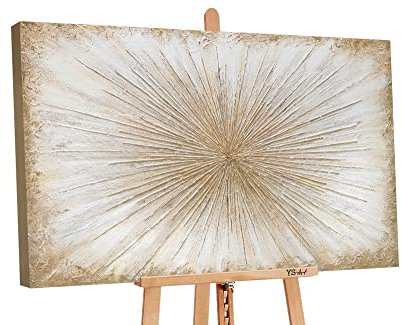 YS-Art Loft | cuadro pintado a mano Rayos de sole | cuadro moderno acrilico | 120 x 80 cm | lienzo pintado a mano | cuadros | multicolor | LT015