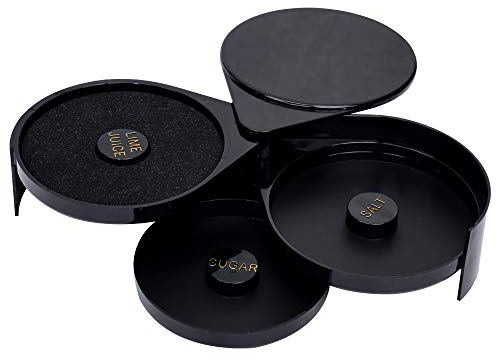 Bandejas giratorias de 3 niveles, borde de jugo de limón para coctelera para Margaritas Martini, plástico