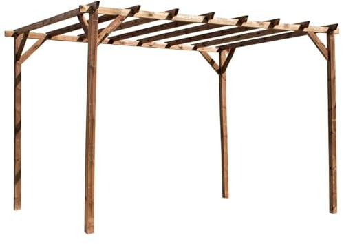 Cerland Magdalie 4 m × 3 m Wooden Pergola – Pressure-Treated Scots Pine Garden Arbor with 9×9 cm Posts & 8 Roof Beams, 2.49 m High — Outdoor Patio Shade Structure