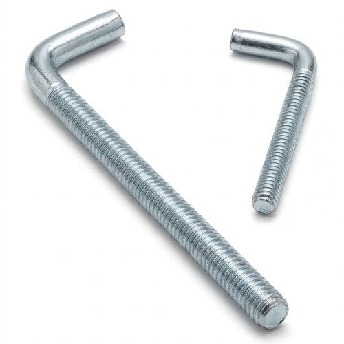 Generisch Metrische L-Haken, Schraubhaken, Gewinde M4-M8, Hakenschraube Haken, Stahl verzinkt (10, M5 x 50 mm)