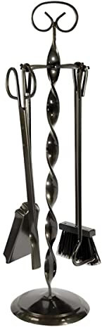 PEGANE Serviteur/Garniture de cheminée Ensembles d'outils Pince à feu Pelle Brosse en Fer forgé Coloris - Hauteur 70cm