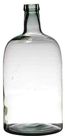 INNA-Glas Bottiglia in Vetro NIRAN, Riciclata, Verde Trasparente, 40cm, Ø19cm - Bottiglia Decorativa