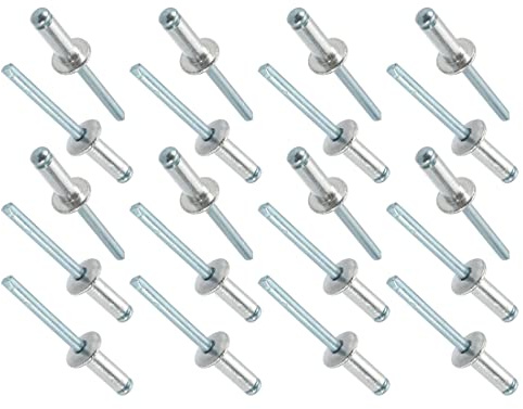 PATIKIL 6mm x 16mm Cieco Rivetti, 20pz Alluminio/Acciaio Aperto Fine Rivetto Fissaggio