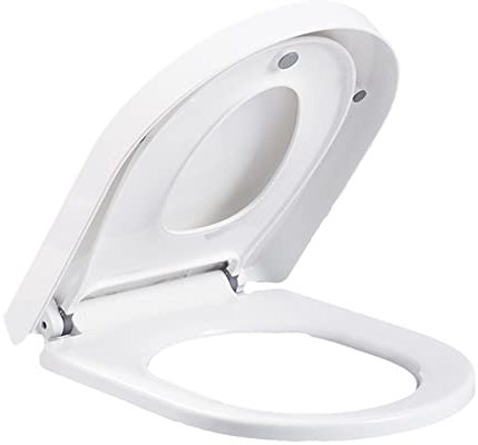 Flipped Warmth D-Förm Toilettensitz, WC-Sitz Mit Absenkautomatik Kleinkindsitz, Klobrille Mit Kindersitz WC-Sitz D Form Passt Sowohl Für Erwachsene Als Auch Für Kinder,D shape