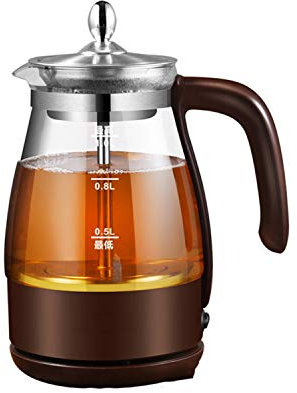 Elektrisk vattenkokare Glasvattenkokare, Elektrisk vattenkokare i glas 1 L Tekokare Elektrisk vattenkokare Glasvattenkokare Borosilikatglas tekannor med infusionsanordningar for lös tekanna och varmar