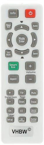 vhbw Fernbedienung kompatibel mit BenQ MW820ST | MW519, MW523, MW663, MW817ST, MW665, MW529, MW712, MW814ST Beamer - Ersatzfernbedienung