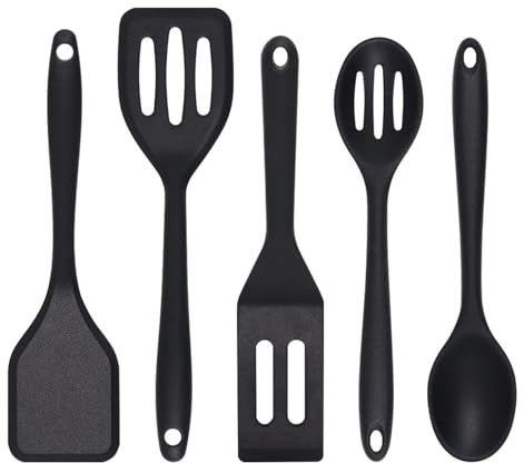 Eolilim Small Silicone Spatulas 5PCS, Mini Turner Easy to Clean, Flexible Small Spatula, Silicone Spatulas for Cooking for Fish, Fried Rice