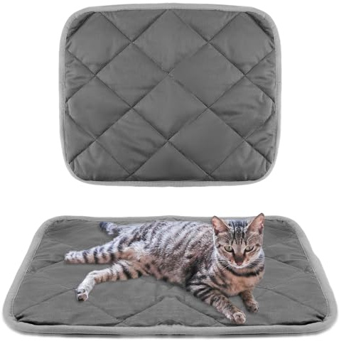 2PCS Self Heating Cat Pad, Soft Self Warming Cat Mat Extra Warm Dog Kennel Mat, Thermal Indoor Pet Heated Bed, Comfortable Non-Slip Pad for Puppy Bunnies Rabbit in Winter ( 18.90 x 27.56 inches )