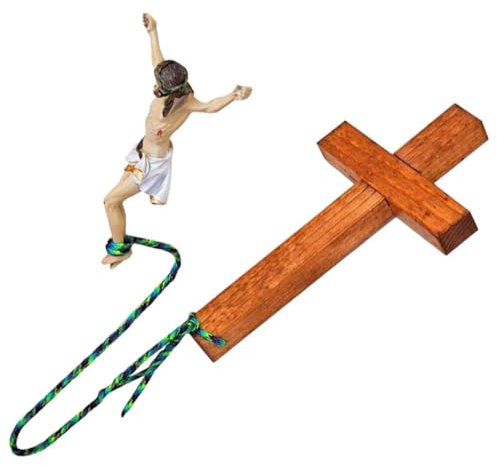 Amosfun Kruzifix-Wandkreuz Hölzernes Katholisches Kruzifix Jesus Am Kreuz Religiöses Hängekreuz Geschenk Für Zuhause Raumdekoration, 22.00X10.00X8.00CM, J0I34322PUD19BDI, Wie Gezeigt