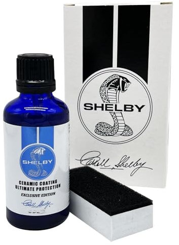 Shelby Car Ceramic Coating Sealant Ultra Protection 50ml - Hydrophobic Water Beading Ceramic Car Coating Kit with Applicator for Protection Against Bird Droppings, Tree Sap & Pollutants (CER0001.6)