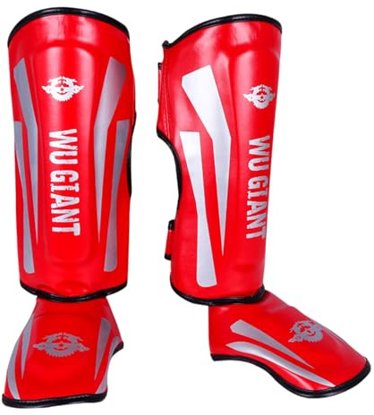 Chaoyilian Piedi Protezione Shin Guard,Parastinchi da Muay Thai,Parastinchi Kick Boxing,Design Leggero,Leggere E Resistenti,Traspiranti,per Calci in Kickboxing,Muay Thai E Altre Arti Marziali