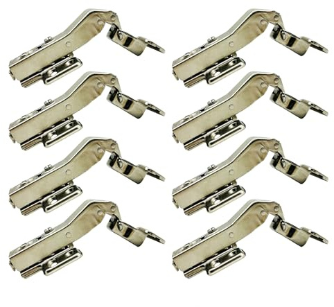 LIKERAINY 45 Grad Clip Top Winkelscharniere 35mm mit Dämpfung Scharnier für Polygonale Schranktür Topfscharnieren für Küchenschrank Kleiderschrank Möbel 8 Stück