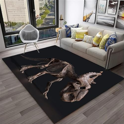 Dinosaurier-Tierfossilien Teppich Kinderteppich Wohnzimmerteppich Schlafzimmerteppich 3D-Gedruckter Superweicher Flanellteppich 180 X 280 Cm / 70,86 X 110,23 Zoll - Polyester-Soft-Touch,Leich -0T5O5P7