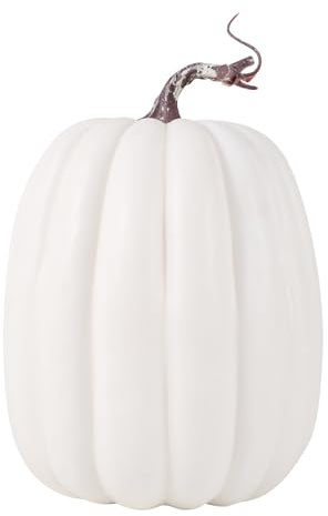 Qianderer Künstlicher Kürbis, Herbstdekoration, künstliche Kürbisse für Thanksgiving, Halloween, Weihnachten, Festivals, Dekorationen (weiß, 21 x 15 cm)