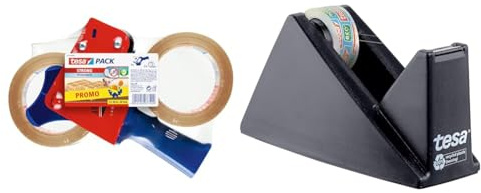 tesa Dispensador de Cintas de Embalaje y tesapack Fuerte en Set & Easy Cut Economy Klebebandabroller mit ecoLogo