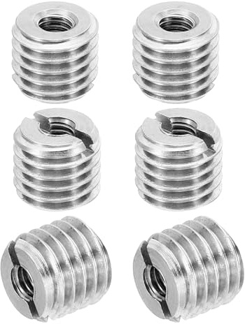 PATIKIL Gewinde Adapter Hülse Reduziere Mutter, M14xM6x12mm Silber 6 Stück | Männliche zu Weibliche Gewindeadapter Edelstahl Reduziermutter Gewindehülse Einschraubmutter Gewindeeinsatz