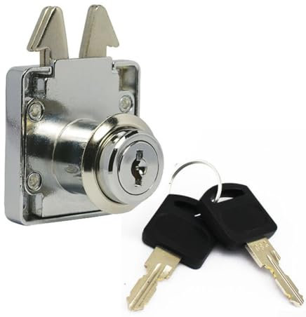 Hasaller Cerradura de cajón de aleación de zinc, cerradura de cajón de muebles, diseño de doble gancho, cerradura de armario de escritorio, cerradura de armario de seguridad, cerradura de armario con