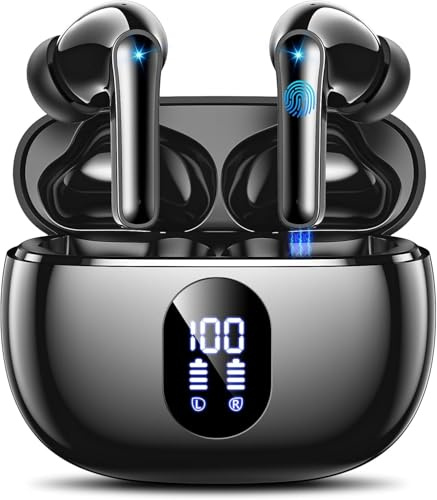 ZZU 2026 Bluetooth Kopfhörer Kabellos Bluetooth 5.4, in Ear Kopfhörer Bluetooth mit 4 ENC Mikrofon, LED