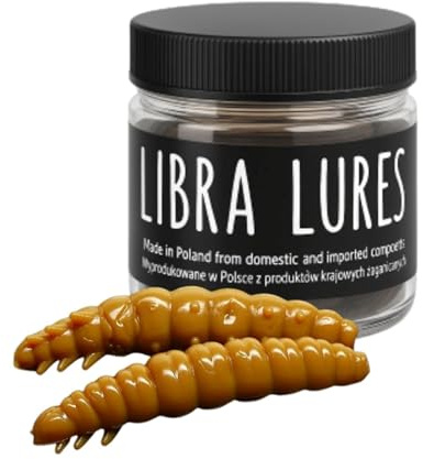 Libra Lures Larva 30mm | Forellenköder Supersoft | Inhalt: 15 Stück | Aroma: Knoblauch | Farbe: 036 / Coffee Milk