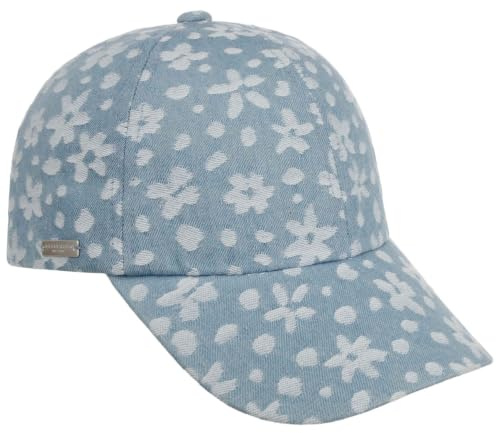 Seeberger Flower Denim Keps Damer - denimkeps basebollkeps jeanskeps med skärm, Sluten på baksidan Vår-sommar Sommar - One Size denim