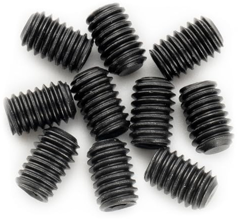 Musiclily Pro Metrisch M4x6mm Potiknöpfe Schrauben Schwarz 10 Stück | Edelstahl,für E-Gitarren Bass