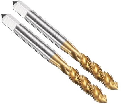 QUARKZMAN 2pcs Tarauds À Filet Hélicoïdal 1/4-28 UNF 2B Taraud Machine, Outil De Réparation De Filetage Revêtu De Titane, Acier Rapide (HSS) M2