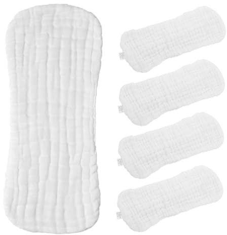 Vaguelly 5pcs Reusable Diapers of Eco Nappies Washcloths Cotton Liners for Newborns