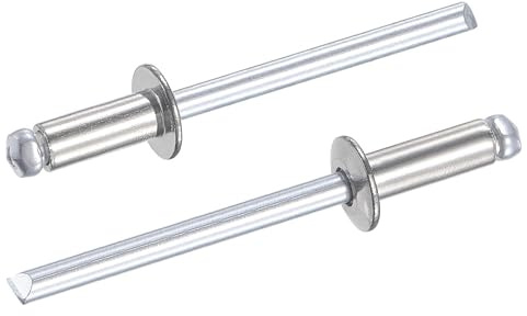 TA-VIGOR 50pcs 4mm x 10mm Blind Rivets, 304 Stainless Steel Pop Rivets with Flat Head, Open End Rivet for DIY and Outdoor Use, Rust Resistant Fixings