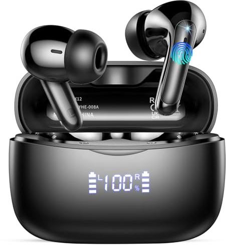 AI Translation Earbuds Real Time with Audio and Video Calls, 164 Language/7 Translation Modes Translator Earbuds Bluetooth 5.4 with APP, 48H AI Ear Buds Translator Device for Business/Learning, Black