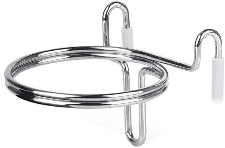 Porte-Gobelet pour Chariot - Porte-Boisson en Acier Inoxydable pour Caddie de Courses,Design à Double Anneau Compatible avec Tasse à Café et Gobelet Conique