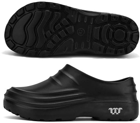 Armadillo Clogs for Women Men Non Slip Waterproof Lightweight Safety Comfort Garden Shoes Armadillo Chef Shoes Kitchen Work Clogs Black